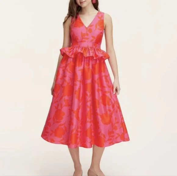 Kate Spade Classic Rose Midi Dress - Picture 4 of 5